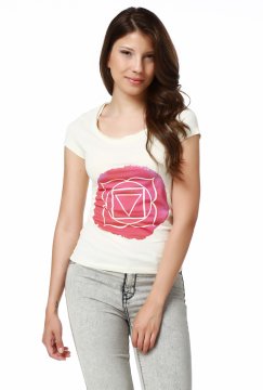 Frauen-T-Shirt mit weitem Kragendesign