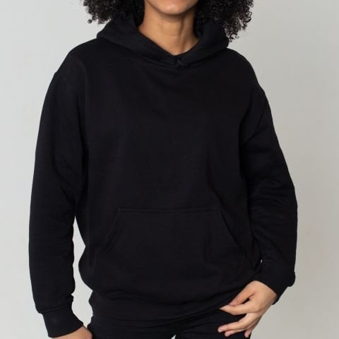Mumu Siyah Oversized Kapüşonlu Basic Unisex Sweatshirt