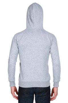 Gri Lacivert Kapşonlu Erkek Sweatshirt