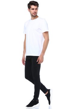 Bedrucktes T-Shirt mit Rundhalsausschnitt und Rückseite