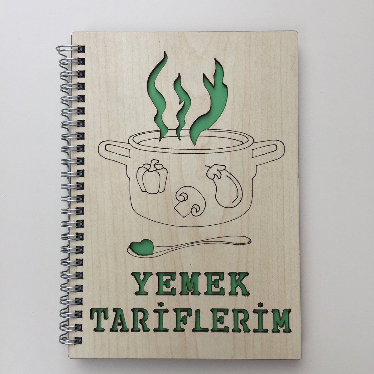 Tasarım Defter Yemek Tarifleri Ahşap Kapak