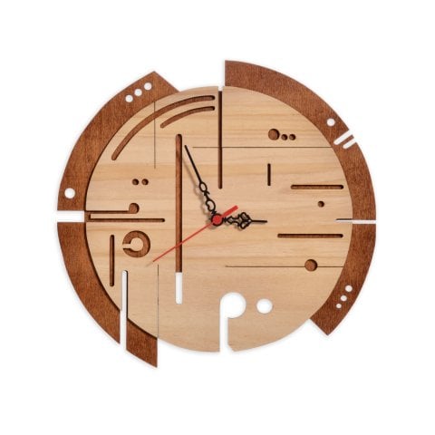 Dekorative Wanduhr aus Holz in modernem Design