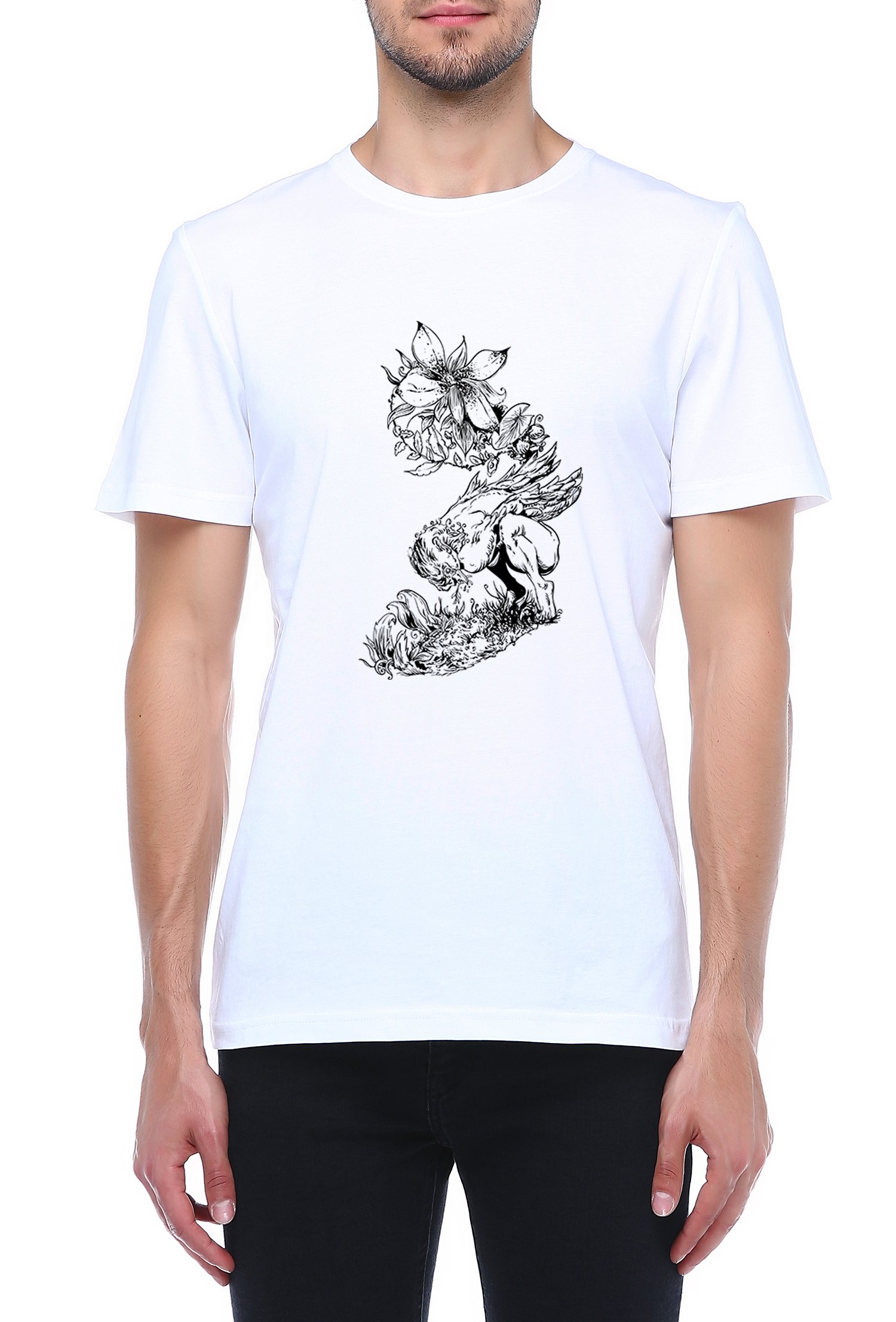 Bedrucktes T-Shirt mit Rundhalsausschnitt