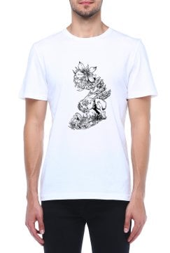 Bedrucktes T-Shirt mit Rundhalsausschnitt