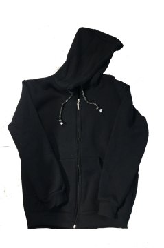 Siyah Kapüşonlu Fermuarlı Sweatshirt