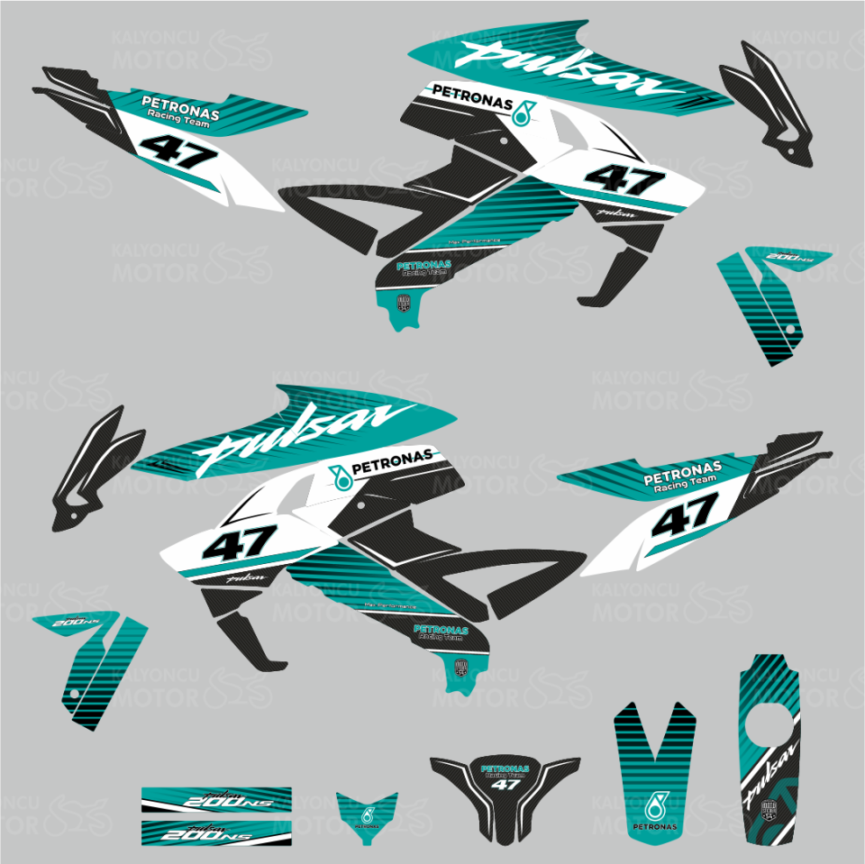 Bajaj Pulsar NS200 Petronas Design Turkuaz Beyaz