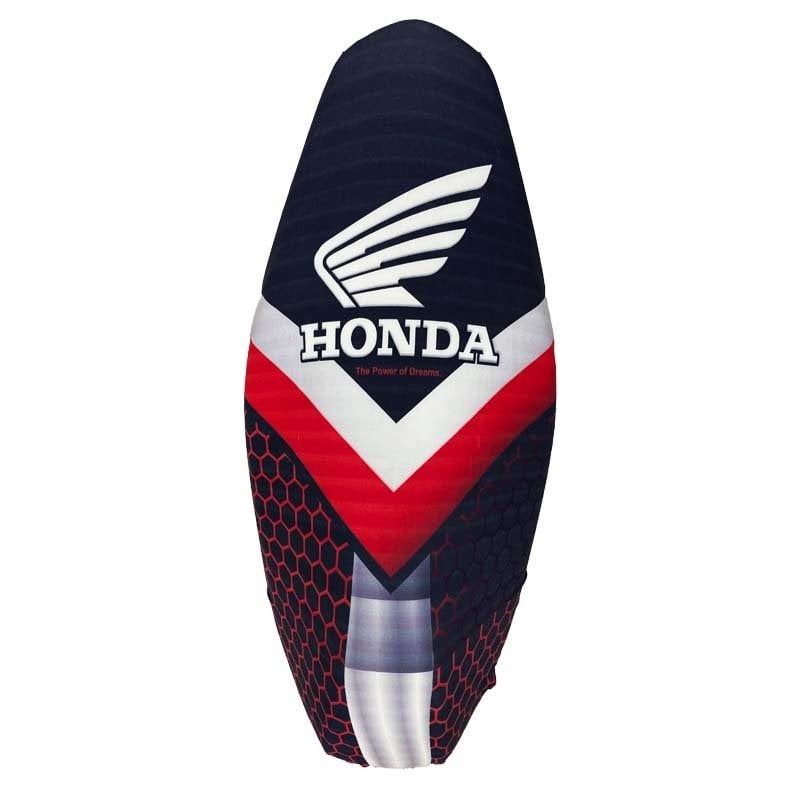 Honda CB 125 E 3D Koltuk Kılıfı Siyah Beyaz Kırmızı Üçgen