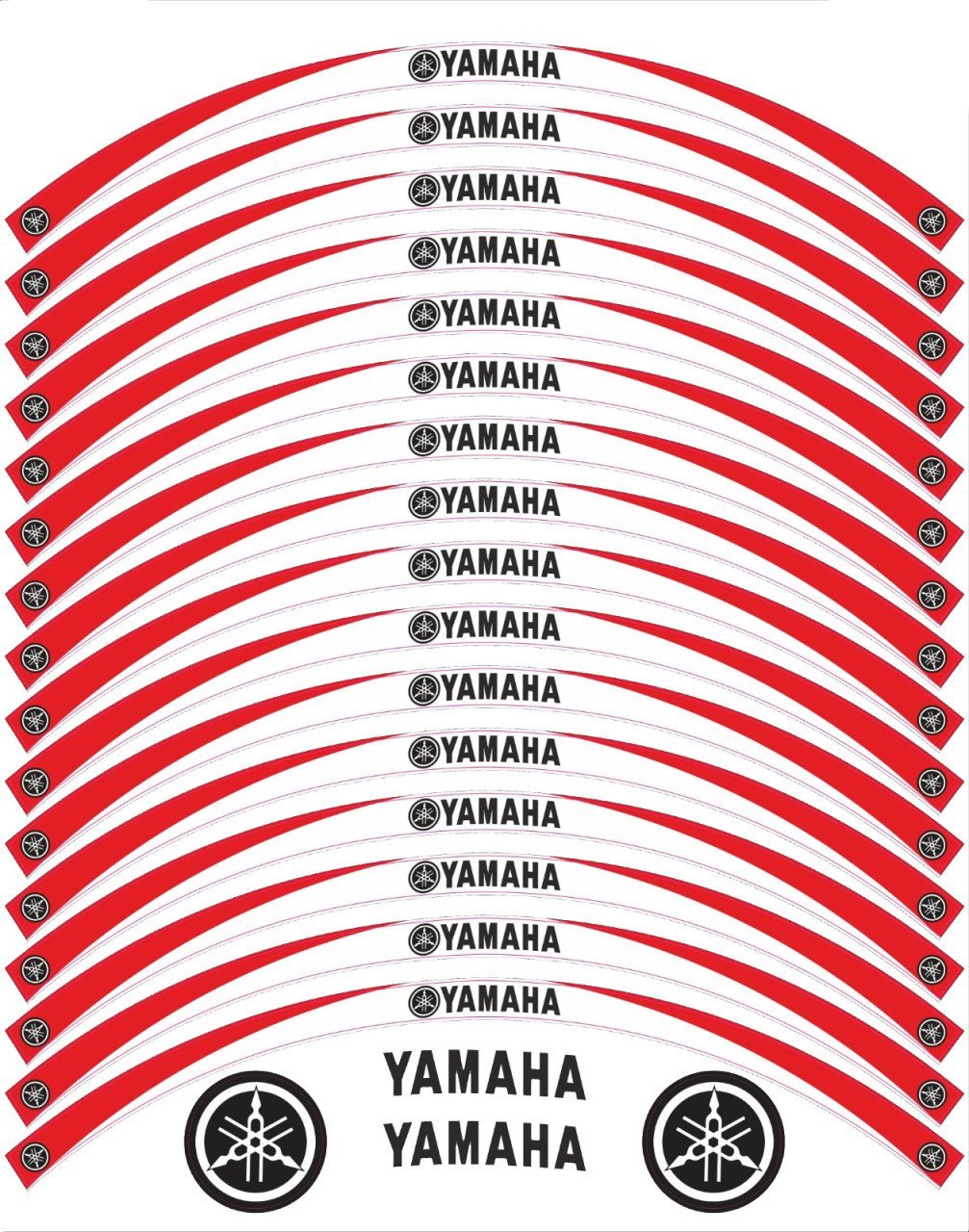 Yamaha YS 125 Jant Şeridi Beyaz - Kırmızı