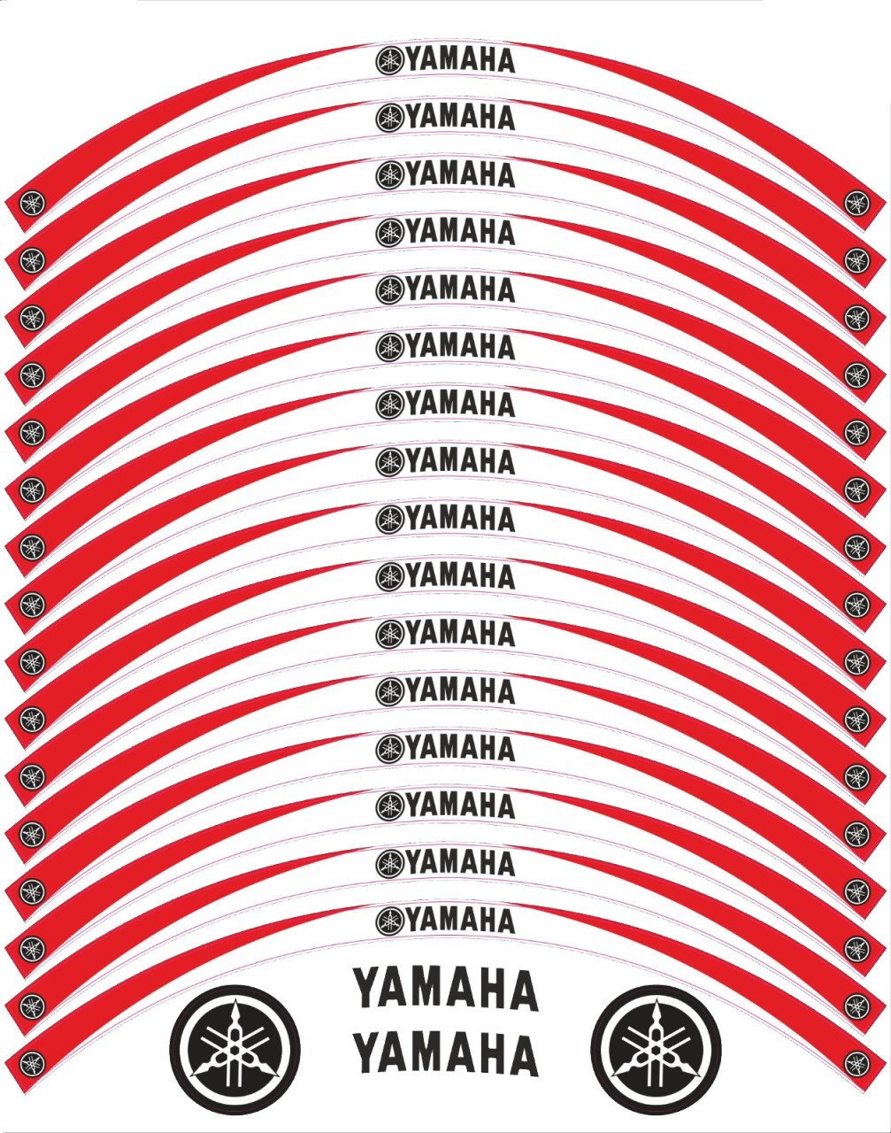 Yamaha R 25 Jant Şeridi Beyaz - Kırmızı