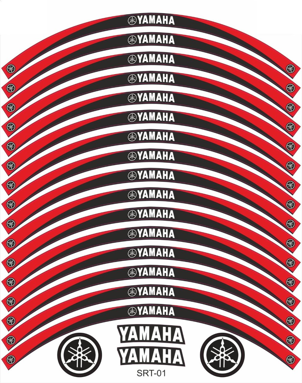Yamaha R25 Jant Şeridi Siyah - Kırmızı
