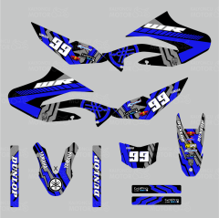 Yamaha WR125X Raceline Design Lacivert Siyah Sticker Set