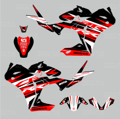 Honda CBR 125 R RR Lines Design Siyah Kırmızı Beyaz Sticker Set
