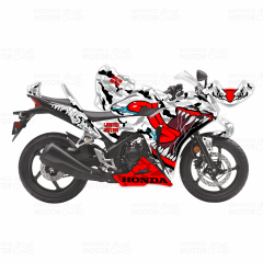 Honda CBR 250 Asphalt Monster Design Sticker Set Beyaz Eski Kasa