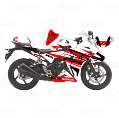 Honda CBR 250 R Eski Kasa RR Lines Design Sticker Set Beyaz-Kırmızı-Siyah