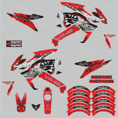 Bajaj Pulsar 200 NS Rossi Sticker Set Kırmızı