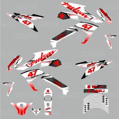 Bajaj Pulsar 200 NS Naked Sport White Design Sticker Set No:47
