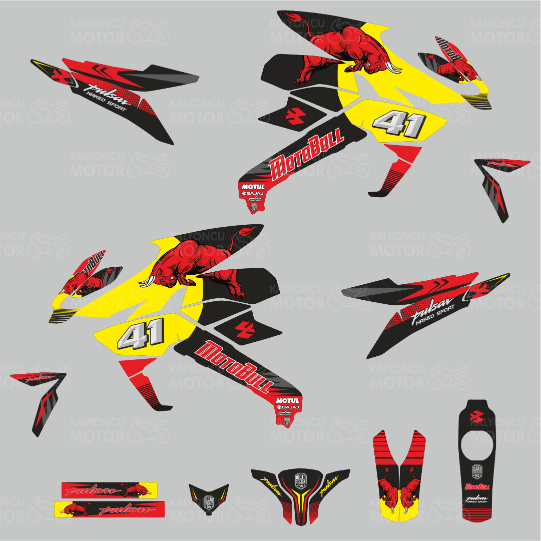 Bajaj Pulsar 200 Ns Motobul 41 Design Sticker Set Kalyoncu Motor