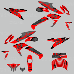 Bajaj Pulsar 200 NS Naked Sport Gri Kırmızı Sticker Set 54