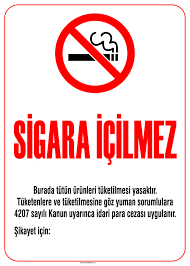 Sigara İçilmez Uyarı Levhası