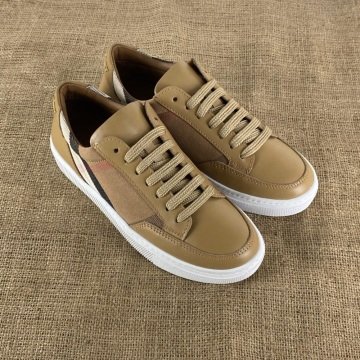 BURBERRY HOUSE CHECK AND LEATHER SNEAKERS %HAKİKİ DERİ