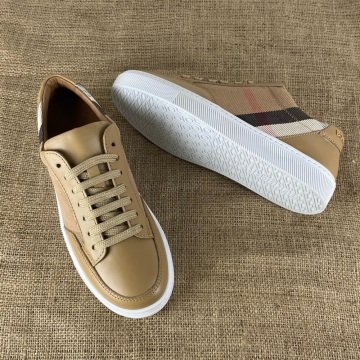 BURBERRY HOUSE CHECK AND LEATHER SNEAKERS %HAKİKİ DERİ