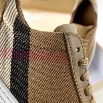 BURBERRY HOUSE CHECK AND LEATHER SNEAKERS %HAKİKİ DERİ