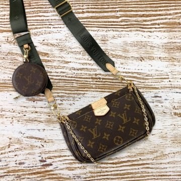 LOUİS VUİTTON MULTİ POCHETTE ACCESSOİRES %100 HAKIKI DERI MONOGRAM CANVAS HAKİ YEŞİL SAP