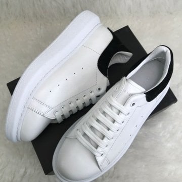 ALEXANDER McQueen %HAKİKİ DERİ BAYAN SNEAKER BEYAZ SİYAH