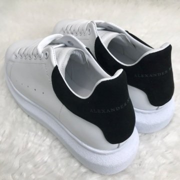 ALEXANDER McQueen %HAKİKİ DERİ BAYAN SNEAKER BEYAZ SİYAH