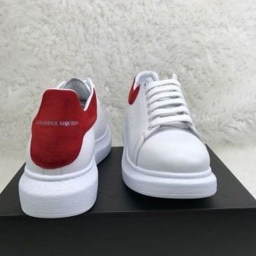 ALEXANDER McQueen %HAKİKİ DERİ BAYAN SNEAKER BEYAZ KIRMIZI
