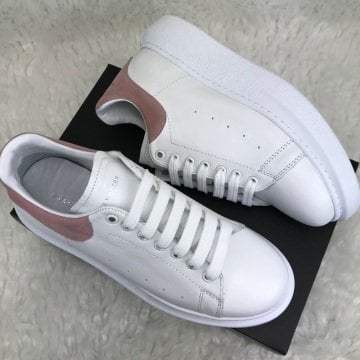 ALEXANDER McQueen %HAKİKİ DERİ BAYAN SNEAKER BEYAZ PUDRA PEMBE