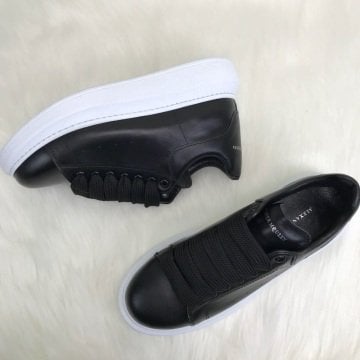 ALEXANDER McQueen %HAKİKİ DERİ BAYAN SNEAKER SİYAH BEYAZ