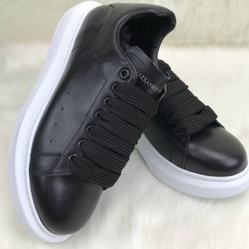 ALEXANDER McQueen %HAKİKİ DERİ BAYAN SNEAKER SİYAH BEYAZ