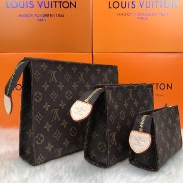 LOUIS VUITTON TOILETRY POUCH %100 hakiki vejital deri