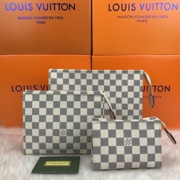 LOUIS VUITTON TOILETRY POUCH %100 hakiki vejital deri