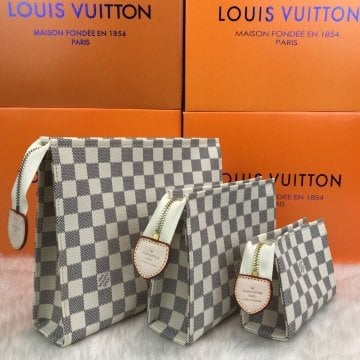 LOUIS VUITTON TOILETRY POUCH %100 hakiki vejital deri