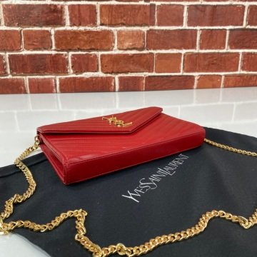 Yves Saint Laurent Quilted Shoulder (YSL) %100 HAKİKİ DERİ KIRMIZI