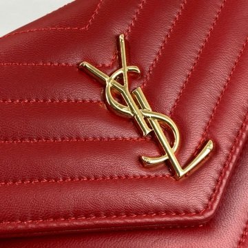 Yves Saint Laurent Quilted Shoulder (YSL) %100 HAKİKİ DERİ KIRMIZI