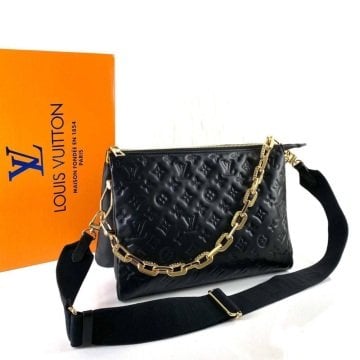 LOUİS VUİTTON COUSSİN MM BAG %100 HAKIKI DERİ SİYAH