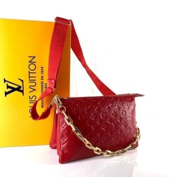 LOUİS VUİTTON COUSSİN MM BAG %100 HAKIKI DERİ KIRMIZI