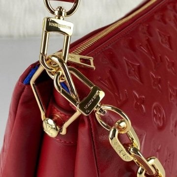 LOUİS VUİTTON COUSSİN MM BAG %100 HAKIKI DERİ KIRMIZI
