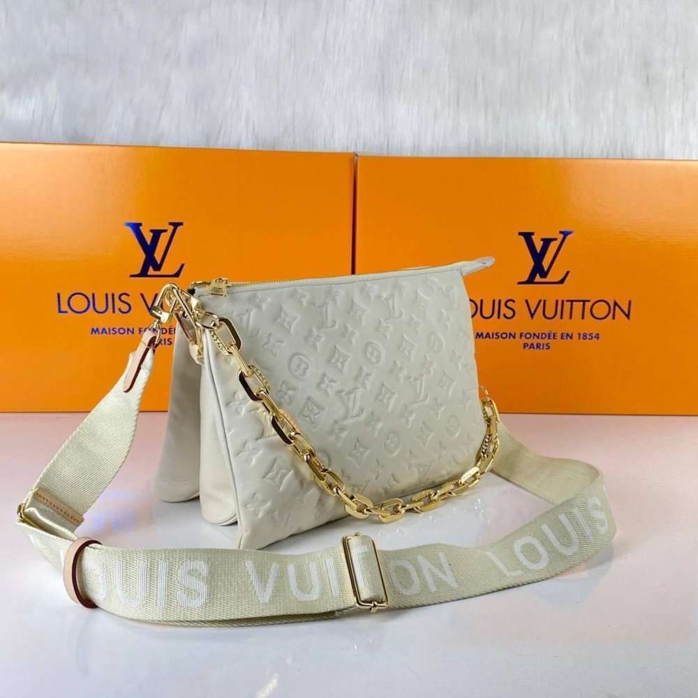 LOUİS VUİTTON COUSSİN MM BAG %100 HAKIKI DERİ BEJ
