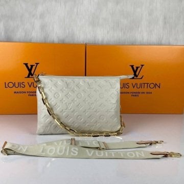 LOUİS VUİTTON COUSSİN MM BAG %100 HAKIKI DERİ BEJ