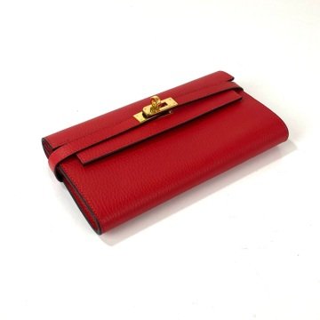 HERMES KELLY LONG WALLET %100 HAKIKİ DERİ KIRMIZI
