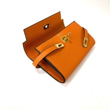 HERMES KELLY LONG WALLET %100 HAKIKİ DERİ TURUNCU