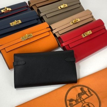 HERMES KELLY LONG WALLET %100 HAKIKİ DERİ TURUNCU
