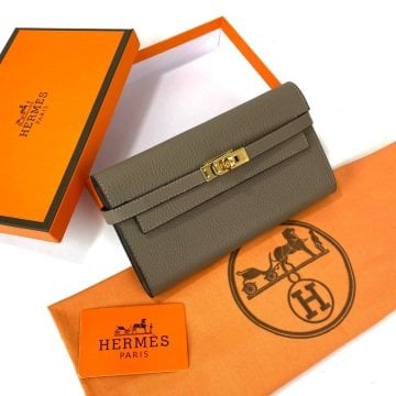 HERMES KELLY LONG WALLET %100 HAKIKİ DERİ VİZON