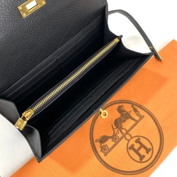 HERMES KELLY LONG WALLET %100 HAKIKİ DERİ SİYAH