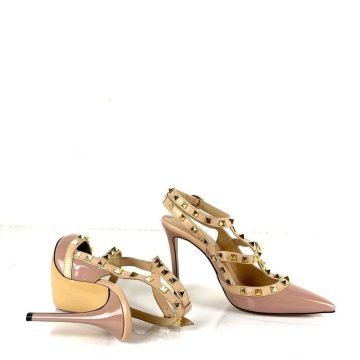 VALENTİNO PATENT ROCKSTUD CAGED PUMP %100 HAKİKİ DERİ