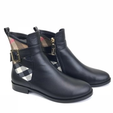 BURBERRY ANKLE %HAKİKİ DERİ BAYAN BOT